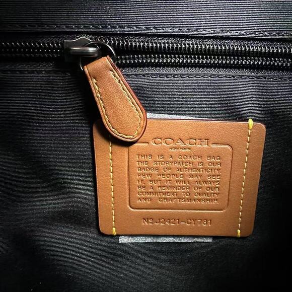 Coach Warner Backpack In Signature Canvas Leather Charcoal/Black NWT CY781 $750 - Picture 8 of 12